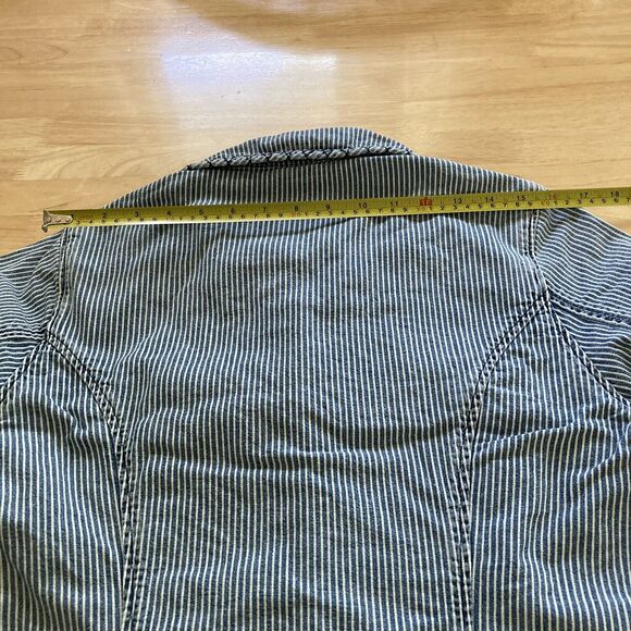 Classic Blue Striped Jean Jacket - Picture 8 of 9